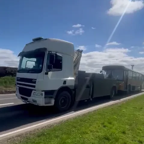 Car on a recovery truck